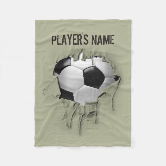Torn Soccer Personalized White Fleece Blanket Deken (Voorkant)