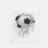 Torn Soccer White Fleece Blanket (Voorkant)