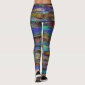 Torn strepen van digitale gekleurde texturen leggings (Achterkant)