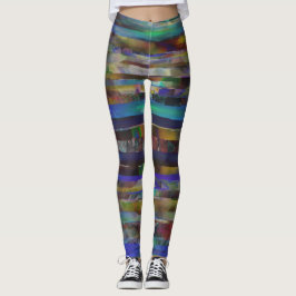 Torn strepen van digitale gekleurde texturen leggings