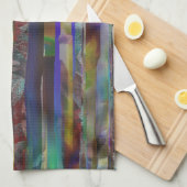 Torn strepen van digitale gekleurde texturen theedoek (Quarter Fold)