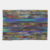 Torn strepen van digitale gekleurde texturen theedoek (Horizontaal)