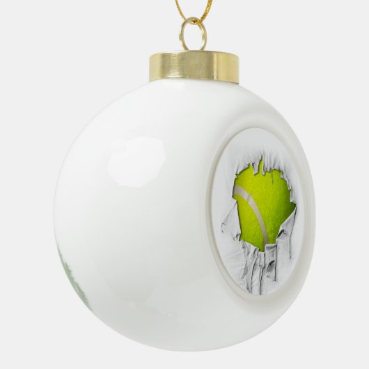 Torn Tennis Ceramic Ball Kerstannament Keramische Bal Ornament (Links)