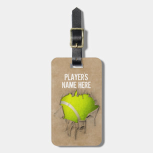 Torn Tennis (gepersonaliseerd) Bagagelabel