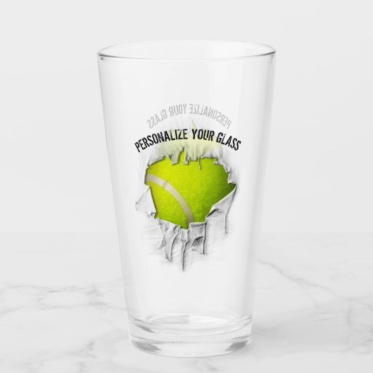 Torn Tennis (gepersonaliseerd) Glas (Voorkant)