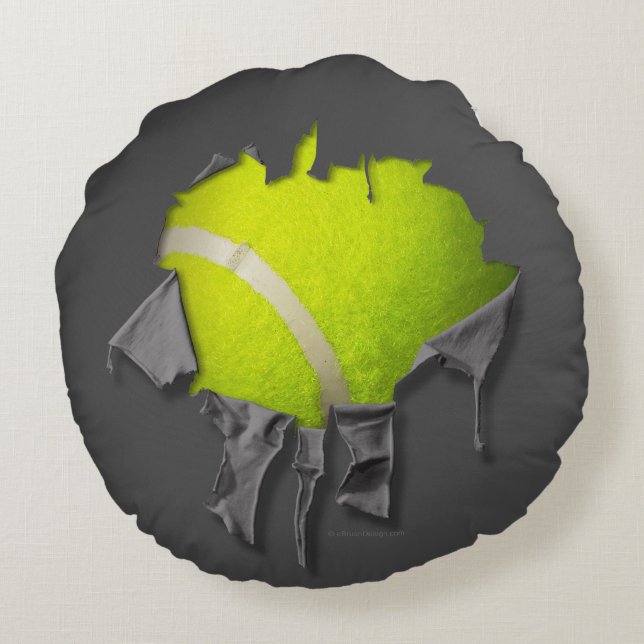 Torn Tennis Round Pillow Rond Kussen (Achterkant)