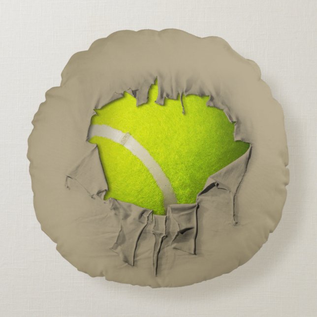 Torn Tennis Round Pillow Rond Kussen (Voorkant)