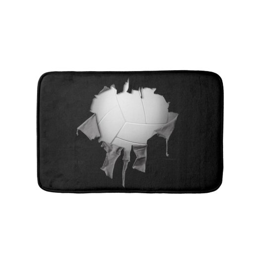 Torn Volleyball Black Bath Mat (Voorkant)