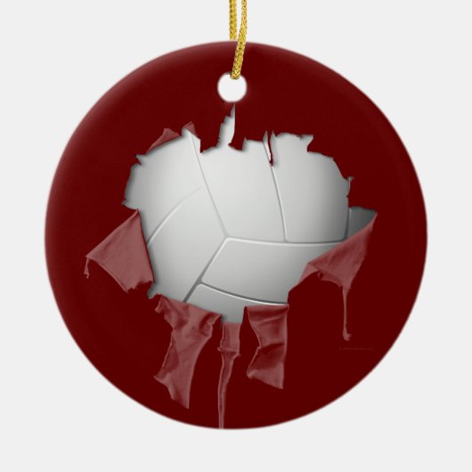 Torn Volleyball Ceramic Ornament (Voorkant)