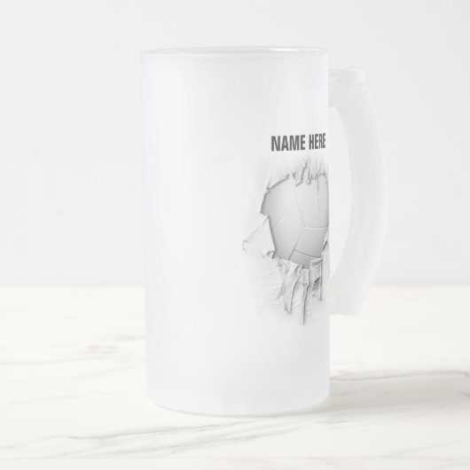 Torn Volleyball Frosted Beer Mok (Voorkant rechts)