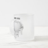 Torn Volleyball Frosted Coffee Mok (Voorkant links)