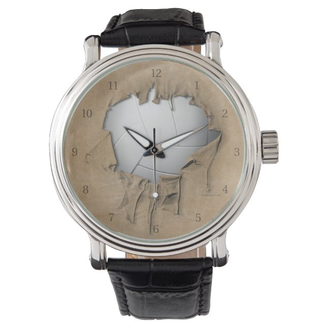 Torn Volleyball Horloge (Voorkant)