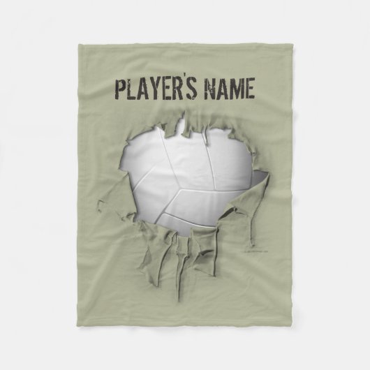 Torn Volleyball Personalized White Fleece Blanket Deken (Voorkant)