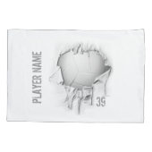 Torn Volleyball Persoonlijke Witte Pillowcase Kussensloop (Achterkant)