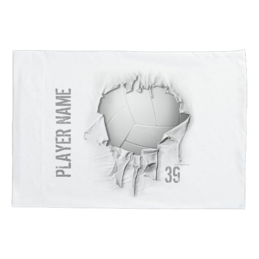 Torn Volleyball Persoonlijke Witte Pillowcase Kussensloop (Achterkant)