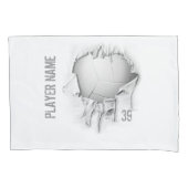 Torn Volleyball Persoonlijke Witte Pillowcase Kussensloop (Voorkant)