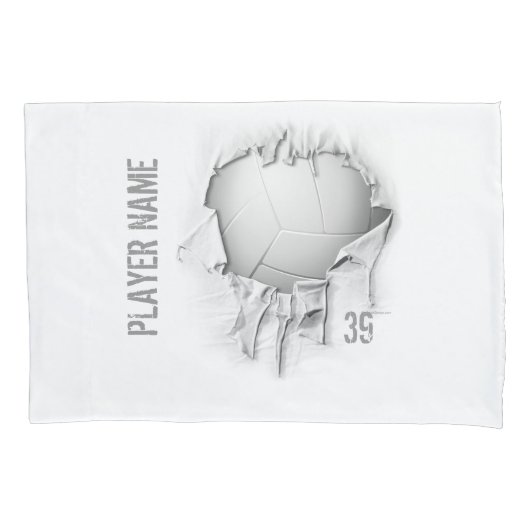 Torn Volleyball Persoonlijke Witte Pillowcase Kussensloop (Voorkant)