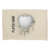 Torn Volleyball Persoonlijke Witte Pillowcase Kussensloop (Voorkant)