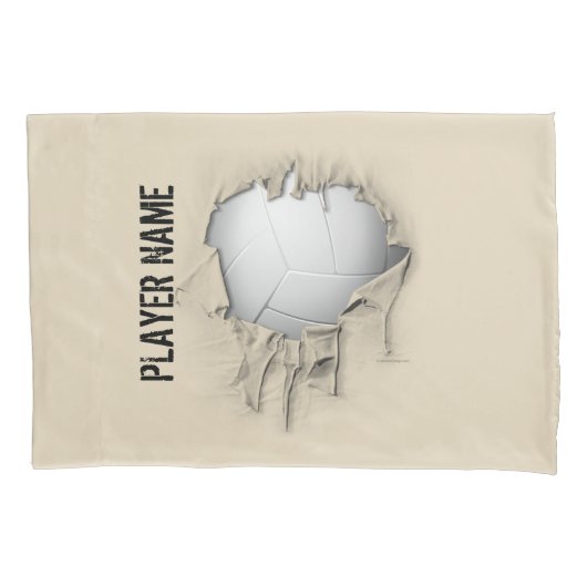 Torn Volleyball Persoonlijke Witte Pillowcase Kussensloop (Voorkant)