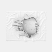 Torn Volleyball White Fleece Blanket Deken (Voorkant (Horizontaal))