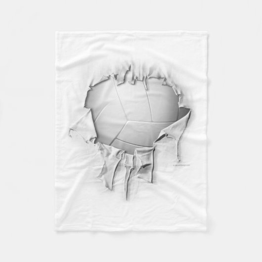 Torn Volleyball White Fleece Blanket Deken (Voorkant)