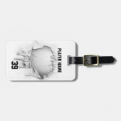 Torn Volleyball (wit gepersonaliseerd) Bagagelabel (Voorkant horizontaal)