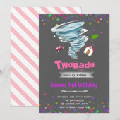 Tornado 2e verjaardag uitnodiging (Voorkant / Achterkant)