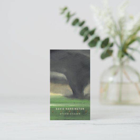 Tornado Aangepaste QR-code Scannable Weer Chaser B Visitekaartje (Staand voorkant)