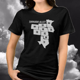 Tornado Alley State Kaart Storm Chaser Tri-Blend Shirt