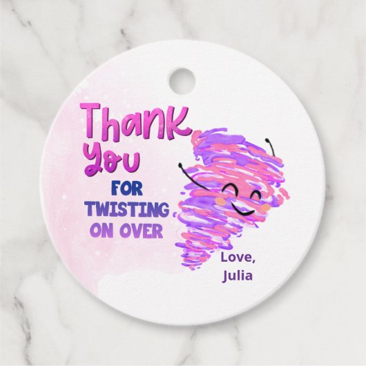 Tornado bedankt bedankjes labels (Voorkant)