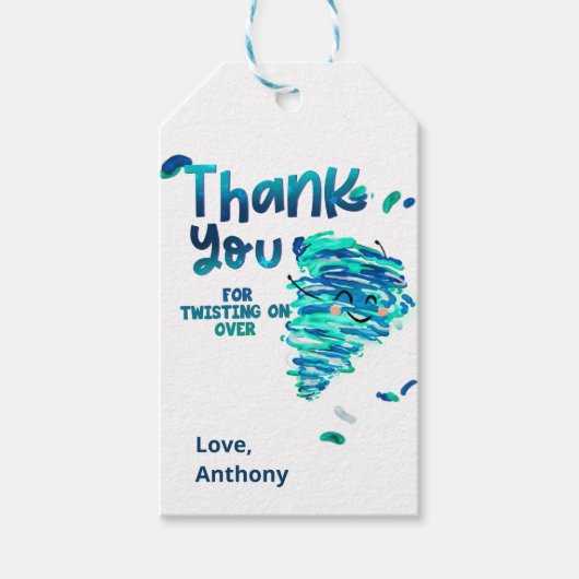 Tornado bedankt cadeaulabel (Voorkant)