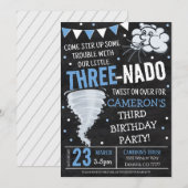 Tornado Birthday Party Invitation Kaart (Voorkant / Achterkant)