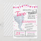 Tornado Birthday Party Invitation Kaart (Voorkant / Achterkant)