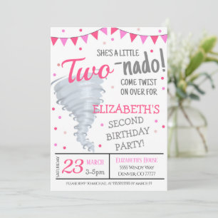 Tornado Birthday Party Invitation Kaart