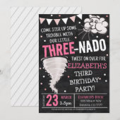 Tornado Birthday Party Invitation Kaart (Voorkant / Achterkant)