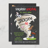 Tornado Birthday Party Invitation Kaart (Voorkant / Achterkant)