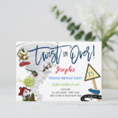 Tornado Birthday Party Invitation Kaart (Staand voorkant)