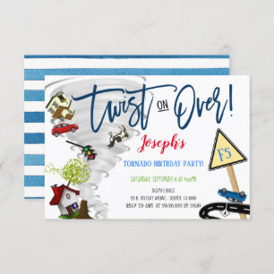 Tornado Birthday Party Invitation Kaart