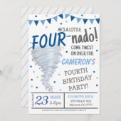 Tornado Birthday Party Invitation Kaart (Voorkant / Achterkant)