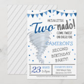 Tornado Birthday Party Invitation Kaart (Voorkant / Achterkant)