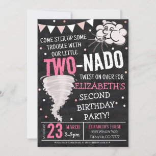 Tornado Birthday Party Invitation Kaart