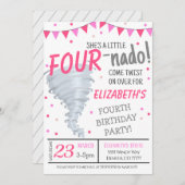 Tornado Birthday Party Invitation Kaart (Voorkant / Achterkant)