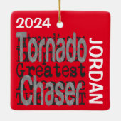 Tornado Chaser Buitengewone Aangepaste Keramisch Ornament (Achterkant)