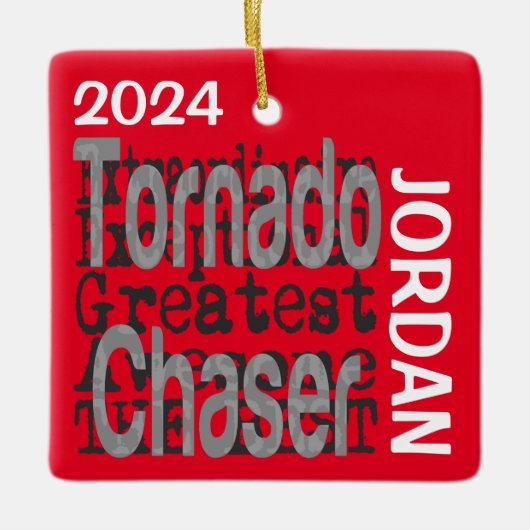 Tornado Chaser Buitengewone Aangepaste Keramisch Ornament (Voorkant)