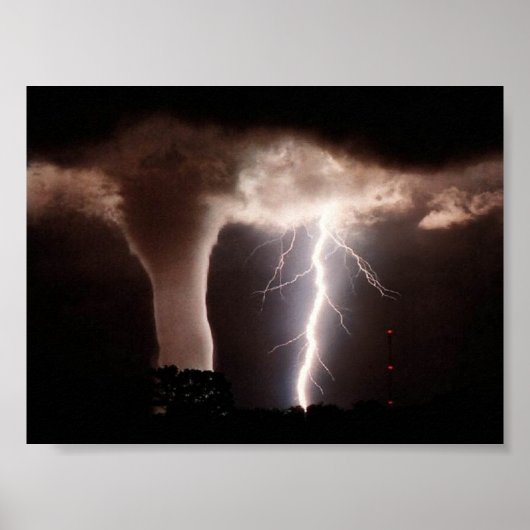 Tornado en bliksem poster (Voorkant)