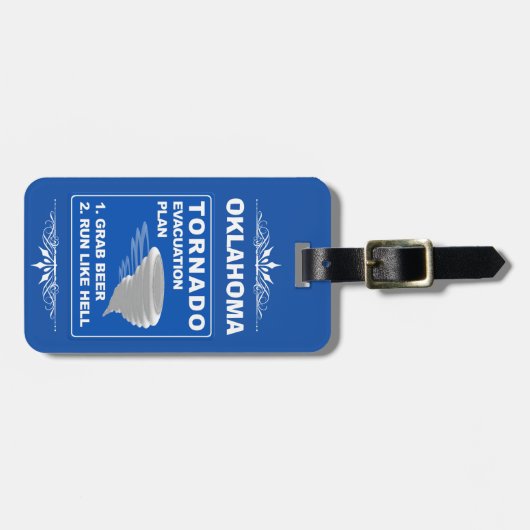 Tornado-evacuatieplan;-) Bagagelabel (Voorkant horizontaal)