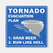 Tornado-evacuatieplan;-) Magneet (Voorkant)