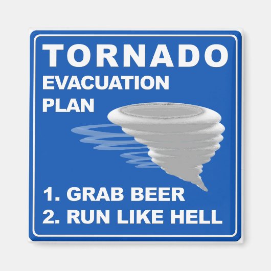 Tornado-evacuatieplan;-) Magneet (Voorkant)