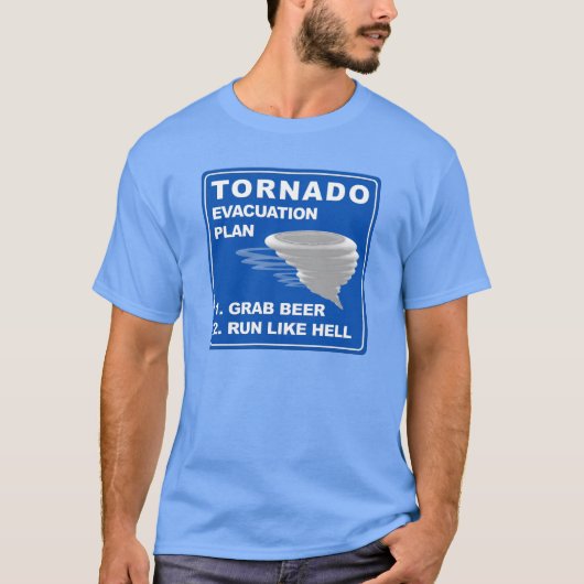 Tornado-evacuatieplan T-shirt (Voorkant)
