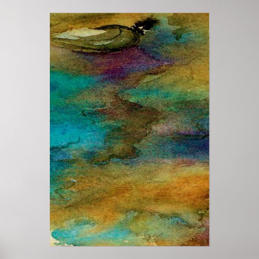 Tornado Fury abstracte waterverf schilderij Poster (Voorkant)
